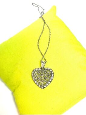 Sterling Marcasite and CZ Necklace